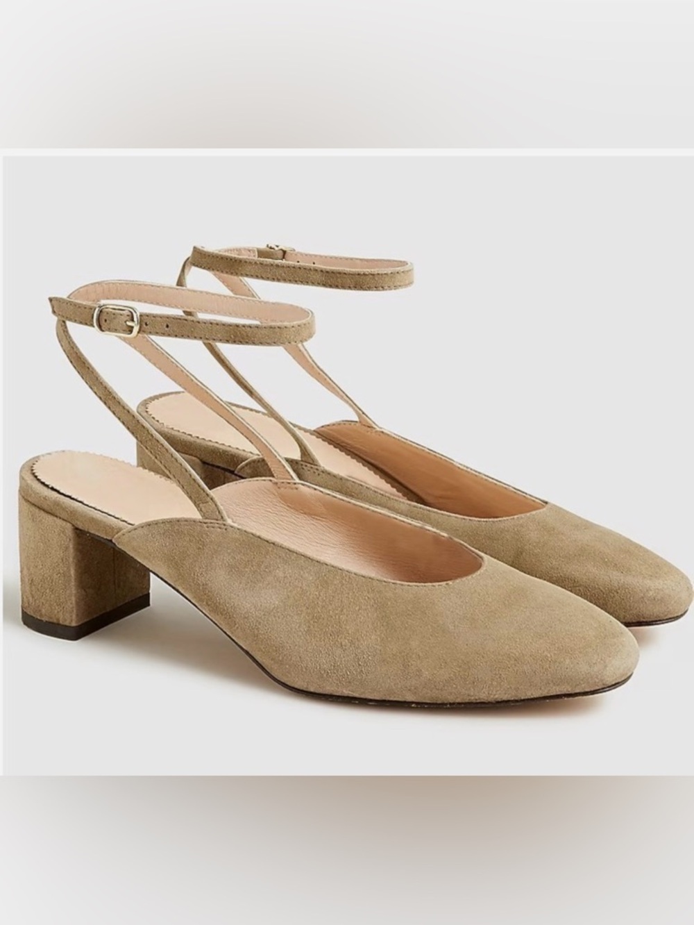 J. Crew Suede Slingback Block Heel